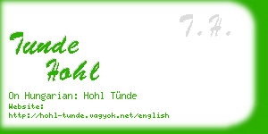 tunde hohl business card